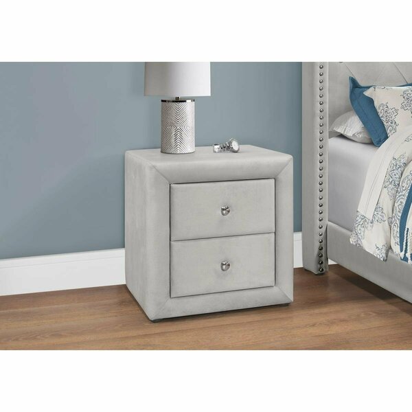 Clean Choice 21 in. Bedroom Accent Night Stand, Light Grey - Velvet CL2450602